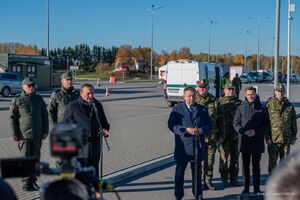 Spotkanie Ministrów Spraw Wewnętrznych Polski i Litwy na granicy 