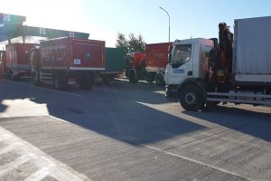 Odprawa graniczna konwoju na terenia dpg w Kuźnicy 
