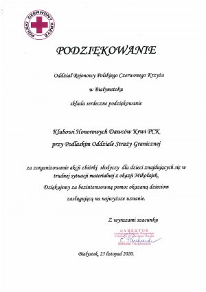 Podziękowanie PCK 