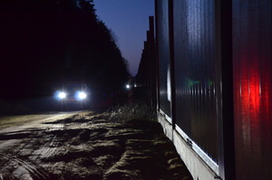 Granica Państwowa nocą. 