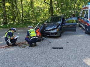 Wypadek drogowy w okolicach Białowieży 