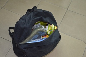 Otrzymane plecaki z Caritas Polska 