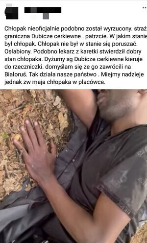 Obywatel Somalii w relacji aktywistów